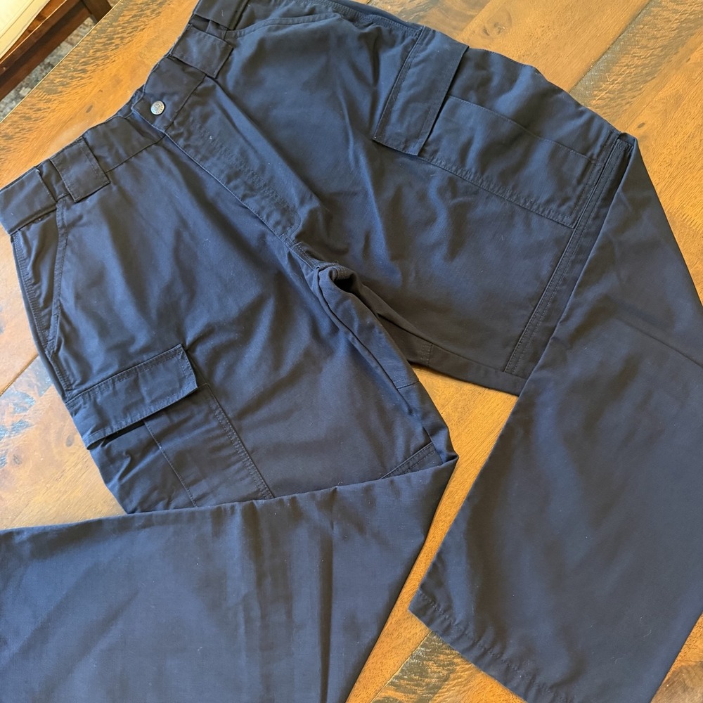 5.11 Tactical Pants Mens 37x32 Blue Cargo Utility Ripstop Straight Leg 74003